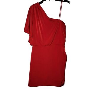 The Pants Store Red One Shoulder Dress Medium NWT